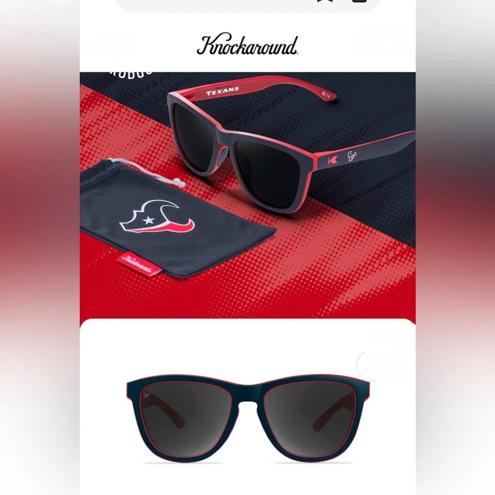 Texans Red and Black Sunglasses polarized by Knockaround